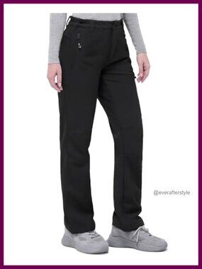 Fleece Lined Waterproof Hiking Pants Winter Snow Ski Snowboard Womens